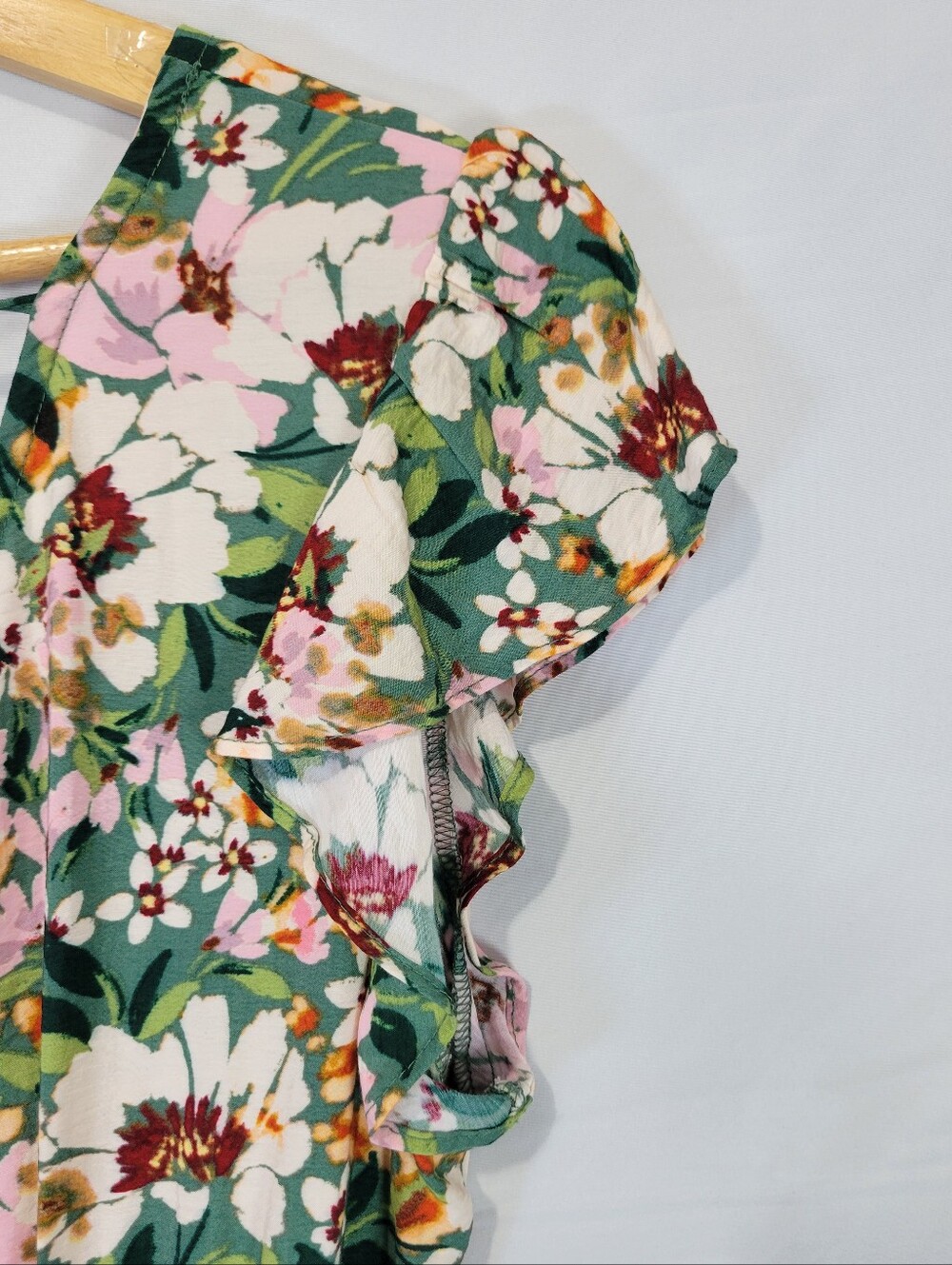 Floral Ruffle Cottagecore Feminine Chic High-low Prarie, Flowergarden Midi Dress - Picture 13 of 13